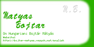 matyas bojtar business card